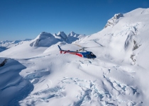 Flying above the glaciers.